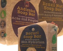 Load image into Gallery viewer, Nativilis Amazonian Collection 3-piece Soap Bar 300 grams - ANDIROBA BACURI BRAZIL NUT - Natural Vegan Emollient Face Skin Body Soap Moisturises & Cleanses No Chemicals Additives, Colours or Lauryl