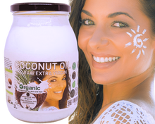 Load image into Gallery viewer, Nativilis Organic Coconut Oil 1L (Cocos Nucifera) - Extra Virgin, Raw, Cold Pressed, Pro Derma, Moisturizer Skin Hair, Vegan, 100% Natural, Ethically Sourced, Copaiba Properties, 1000ml Glass Jar (1L)