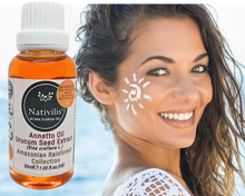 Load image into Gallery viewer, Nativilis Amazonian Urucum Seed Extract Annatto Oil 30 ml (Bixa orellana L.) Emolient for Suncream Lotion | Ultraviolet Rays Protection properties – Brazilian Bio-Natural Skin Tanning Oil - Copaiba Benefits