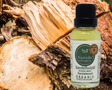 Load image into Gallery viewer, Nativilis Organic Sandalwood Essential Oil (Santalum album) Anti-ageing Soothes the skin Anti-tanning reduce the oxidative stress in the skin reverse sun ward off excess scalp sebum secretion Copaiba