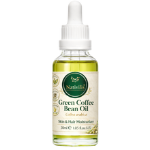 Load image into Gallery viewer, Nativilis Green Coffee Bean Oil for Face & Body – Coffea Arabica – Cold Pressed Cosmetic Oil – Lightweight, Fast Absorbing – Vegan