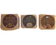 Load image into Gallery viewer, Nativilis Amazonian Collection 3-piece Soap Bar 300 grams - ANDIROBA BACURI BRAZIL NUT - Natural Vegan Emollient Face Skin Body Soap Moisturises & Cleanses No Chemicals Additives, Colours or Lauryl