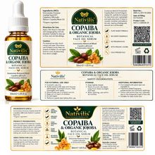 Load image into Gallery viewer, Nativilis Copaiba & Organic Golden Jojoba Botanical Face Oil Serum – 30ml