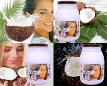 Load image into Gallery viewer, Nativilis Organic Coconut Oil 1L (Cocos Nucifera) - Extra Virgin, Raw, Cold Pressed, Pro Derma, Moisturizer Skin Hair, Vegan, 100% Natural, Ethically Sourced, Copaiba Properties, 1000ml Glass Jar (1L)