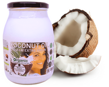 Load image into Gallery viewer, Nativilis Organic Coconut Oil 1L (Cocos Nucifera) - Extra Virgin, Raw, Cold Pressed, Pro Derma, Moisturizer Skin Hair, Vegan, 100% Natural, Ethically Sourced, Copaiba Properties, 1000ml Glass Jar (1L)