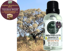 Load image into Gallery viewer, Nativilis Candeia Essential Oil Natural Alpha Bisabolol 95% (Eremanthus erythropappus) - Sesquiterpene – Vegan - Antibacterial Anti-inflammatory - Skin-Smoothing - Wound Healing Nociceptive Properties - Copaiba