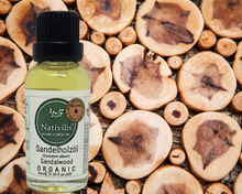Load image into Gallery viewer, Nativilis Organic Sandalwood Essential Oil (Santalum album) Anti-ageing Soothes the skin Anti-tanning reduce the oxidative stress in the skin reverse sun ward off excess scalp sebum secretion Copaiba