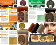 Load image into Gallery viewer, Nativilis Amazonian Collection 3-piece Soap Bar 300 grams - ANDIROBA BACURI BRAZIL NUT - Natural Vegan Emollient Face Skin Body Soap Moisturises & Cleanses No Chemicals Additives, Colours or Lauryl