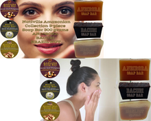 Load image into Gallery viewer, Nativilis Amazonian Collection 3-piece Soap Bar 300 grams - ANDIROBA BACURI BRAZIL NUT - Natural Vegan Emollient Face Skin Body Soap Moisturises & Cleanses No Chemicals Additives, Colours or Lauryl