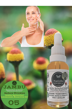 Load image into Gallery viewer, Nativilis Jambu Spilanthol Golden Amazonian Bioactive Oil - Spilanthes Acmella Oleracea Extract - High Viscosity - Better Skin Penetration 100% Natural Botox Alternative - Relax facial muscles reduce wrinkles antioxidant properties Copaiba - 30 ml