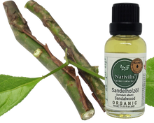 Load image into Gallery viewer, Nativilis Organic Sandalwood Essential Oil (Santalum album) Anti-ageing Soothes the skin Anti-tanning reduce the oxidative stress in the skin reverse sun ward off excess scalp sebum secretion Copaiba