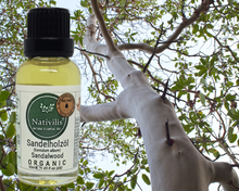 Load image into Gallery viewer, Nativilis Organic Sandalwood Essential Oil (Santalum album) Anti-ageing Soothes the skin Anti-tanning reduce the oxidative stress in the skin reverse sun ward off excess scalp sebum secretion Copaiba