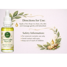 Load image into Gallery viewer, Nativilis Green Coffee Bean Oil for Face & Body – Coffea Arabica – Cold Pressed Cosmetic Oil – Lightweight, Fast Absorbing – Vegan