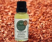Load image into Gallery viewer, Nativilis Organic Sandalwood Essential Oil (Santalum album) Anti-ageing Soothes the skin Anti-tanning reduce the oxidative stress in the skin reverse sun ward off excess scalp sebum secretion Copaiba