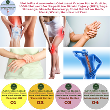 Load image into Gallery viewer, Nativilis Amazonian Ointment Cream for Arthritis, 100% Natural for Repetitive Strain Injury (RSI), Legs Massage, Muscle Recovery, Joint Relief on Back, Neck, Wrist, Hands and Feet 100g – Copaiba