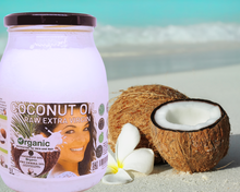 Load image into Gallery viewer, Nativilis Organic Coconut Oil 1L (Cocos Nucifera) - Extra Virgin, Raw, Cold Pressed, Pro Derma, Moisturizer Skin Hair, Vegan, 100% Natural, Ethically Sourced, Copaiba Properties, 1000ml Glass Jar (1L)