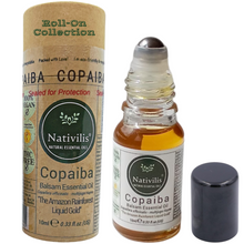 Load image into Gallery viewer, Nativilis Copaiba Essential Oil Roll-On 10ml – 100% Natural Copaifera officinalis | Anti-Inflammatory Pain Relief | GC/MS Tested | Travel Size | Beta-Caryophyllene Rich