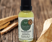 Load image into Gallery viewer, Nativilis Organic Sandalwood Essential Oil (Santalum album) Anti-ageing Soothes the skin Anti-tanning reduce the oxidative stress in the skin reverse sun ward off excess scalp sebum secretion Copaiba
