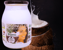 Load image into Gallery viewer, Nativilis Organic Coconut Oil 1L (Cocos Nucifera) - Extra Virgin, Raw, Cold Pressed, Pro Derma, Moisturizer Skin Hair, Vegan, 100% Natural, Ethically Sourced, Copaiba Properties, 1000ml Glass Jar (1L)