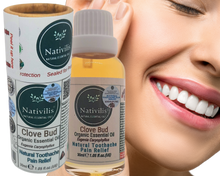 Load image into Gallery viewer, Nativilis Organic Clove Bud Essential Oil (Eugenia Caryophyllus) - natural pain reliever for toothache muscle pain - skin care - Copaiba properties 30ml Media 11 of 30
