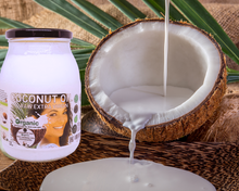 Load image into Gallery viewer, Nativilis Organic Coconut Oil 1L (Cocos Nucifera) - Extra Virgin, Raw, Cold Pressed, Pro Derma, Moisturizer Skin Hair, Vegan, 100% Natural, Ethically Sourced, Copaiba Properties, 1000ml Glass Jar (1L)