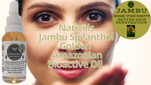 Load image into Gallery viewer, Nativilis Jambu Spilanthol Golden Amazonian Bioactive Oil - Spilanthes Acmella Oleracea Extract - High Viscosity - Better Skin Penetration 100% Natural Botox Alternative - Relax facial muscles reduce wrinkles antioxidant properties Copaiba - 30 ml