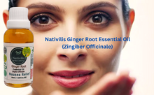 Load image into Gallery viewer, Nativilis Ginger Root Essential Oil (Zingiber Officinale ) - Anti-inflammatory relieve nausea - promote hair health and growth and skin care - Copaiba properties 30ml