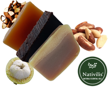 Load image into Gallery viewer, Nativilis Amazonian Collection 3-piece Soap Bar 300 grams - ANDIROBA BACURI BRAZIL NUT - Natural Vegan Emollient Face Skin Body Soap Moisturises & Cleanses No Chemicals Additives, Colours or Lauryl