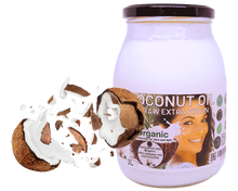 Load image into Gallery viewer, Nativilis Organic Coconut Oil 1L (Cocos Nucifera) - Extra Virgin, Raw, Cold Pressed, Pro Derma, Moisturizer Skin Hair, Vegan, 100% Natural, Ethically Sourced, Copaiba Properties, 1000ml Glass Jar (1L)