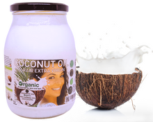 Load image into Gallery viewer, Nativilis Organic Coconut Oil 1L (Cocos Nucifera) - Extra Virgin, Raw, Cold Pressed, Pro Derma, Moisturizer Skin Hair, Vegan, 100% Natural, Ethically Sourced, Copaiba Properties, 1000ml Glass Jar (1L)