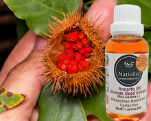 Load image into Gallery viewer, Nativilis Amazonian Urucum Seed Extract Annatto Oil 30 ml (Bixa orellana L.) Emolient for Suncream Lotion | Ultraviolet Rays Protection properties – Brazilian Bio-Natural Skin Tanning Oil - Copaiba Benefits