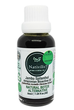 Load image into Gallery viewer, Nativilis Jambu Spilanthol Amazonian Bioactive Oil - Spilanthes Acmella Oleracea Extract - 100% Natural and Pure Botox Alternative - Relax facial muscles reduce wrinkles and fine lines improve skin firmness antioxidant properties Copaiba - 30 ml