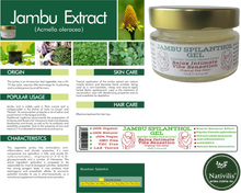 Load image into Gallery viewer, Nativilis Jambu Spilanthol Gel - (Spilanthes Acmella Oleracea Extract) - 100% Natural Vegan Pure - Relax Intimate Vibe Sensation - Muscle Relaxant Effect - Popular Female Aphrodisiac - Natural Botox Alternative - Copaiba Properties - 100 ml
