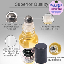 Load image into Gallery viewer, Nativilis Natural Relief for bug bites stings mosquito nettle fleas - Organic Essential Oil Formula - Roll on ball Stainless Steel Ideal Capacity 30ml Daily Use Travel Easy to carry in your purse/bag