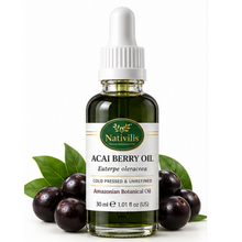 Load image into Gallery viewer, Nativilis Açaí Berry Oil – 100% Pure Euterpe Oleracea Fruit Oil – Cold Pressed – 30 ml