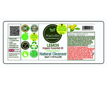 Load image into Gallery viewer, Nativilis Lemon Organic Essential Oil 30 ml (Citrus limon) - Absorbent antibacterial antifungal fight against acne facial cleanser - Copaiba Properties