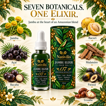 Load image into Gallery viewer, Jambu Elixir with Jambu, Acai, Bacaba, Bacuri, Mulateiro, Pataua and Ucuuba