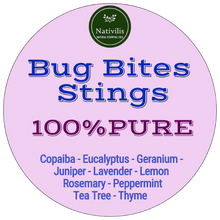 Load image into Gallery viewer, Nativilis Natural Relief for bug bites stings mosquito nettle fleas - Organic Essential Oil Formula - Roll on ball Stainless Steel Ideal Capacity 30ml Daily Use Travel Easy to carry in your purse/bag