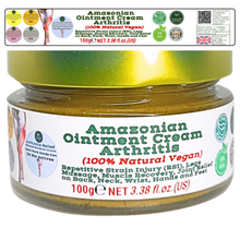 Load image into Gallery viewer, Nativilis Amazonian Ointment Cream for Arthritis, 100% Natural for Repetitive Strain Injury (RSI), Legs Massage, Muscle Recovery, Joint Relief on Back, Neck, Wrist, Hands and Feet 100g – Copaiba