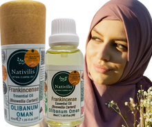 Load image into Gallery viewer, Nativilis Frankincense Carterii Olibanum Oil Oman (Boswellia Carterii ) - natural anti-acne anti-wrinkle improve oral hygiene prevent gum disease antibacterial properties - Copaiba properties 30ml