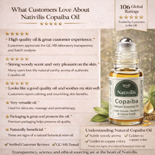 Load image into Gallery viewer, Nativilis Copaiba Essential Oil Roll-On 10ml – 100% Natural Copaifera officinalis | Anti-Inflammatory Pain Relief | GC/MS Tested | Travel Size | Beta-Caryophyllene Rich