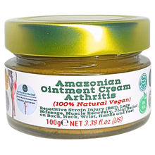 Load image into Gallery viewer, Nativilis Amazonian Ointment Cream for Arthritis, 100% Natural for Repetitive Strain Injury (RSI), Legs Massage, Muscle Recovery, Joint Relief on Back, Neck, Wrist, Hands and Feet 100g – Copaiba