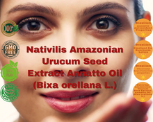 Load image into Gallery viewer, Nativilis Amazonian Urucum Seed Extract Annatto Oil 30 ml (Bixa orellana L.) Emolient for Suncream Lotion | Ultraviolet Rays Protection properties – Brazilian Bio-Natural Skin Tanning Oil - Copaiba Benefits
