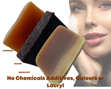 Load image into Gallery viewer, Nativilis Amazonian Collection 3-piece Soap Bar 300 grams - ANDIROBA BACURI BRAZIL NUT - Natural Vegan Emollient Face Skin Body Soap Moisturises & Cleanses No Chemicals Additives, Colours or Lauryl