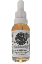 Load image into Gallery viewer, Nativilis Jambu Spilanthol Golden Amazonian Bioactive Oil - Spilanthes Acmella Oleracea Extract - High Viscosity - Better Skin Penetration 100% Natural Botox Alternative - Relax facial muscles reduce wrinkles antioxidant properties Copaiba - 30 ml