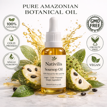 Load image into Gallery viewer, Nativilis Amazonian Soursop Graviola Guanabana Virgin Natural Bio Skin and Hair Oil (Annona muricata- Brazilian paw-paw)