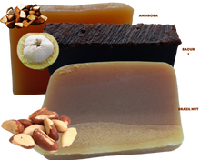 Load image into Gallery viewer, Nativilis Amazonian Collection 3-piece Soap Bar 300 grams - ANDIROBA BACURI BRAZIL NUT - Natural Vegan Emollient Face Skin Body Soap Moisturises & Cleanses No Chemicals Additives, Colours or Lauryl