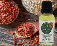 Load image into Gallery viewer, Nativilis Organic Sandalwood Essential Oil (Santalum album) Anti-ageing Soothes the skin Anti-tanning reduce the oxidative stress in the skin reverse sun ward off excess scalp sebum secretion Copaiba