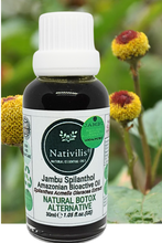 Load image into Gallery viewer, Nativilis Jambu Spilanthol Amazonian Bioactive Oil - Spilanthes Acmella Oleracea Extract - 100% Natural and Pure Botox Alternative - Relax facial muscles reduce wrinkles and fine lines improve skin firmness antioxidant properties Copaiba - 30 ml