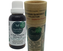 Load image into Gallery viewer, Nativilis 07 Virgin Amazonian Rainforest Oils 30 ml - ACAI - BACABA - BACURI – JAMBU - MULATEIRO - PATAUA – UCUUBA - enriched seven vegetable facial oils for skin care powerful anti-aging COPAIBA properties